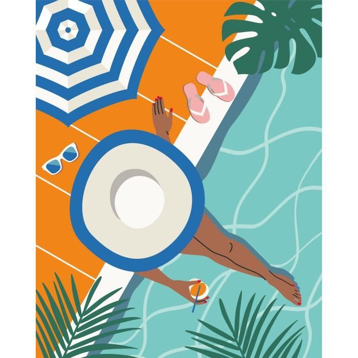 CreArt 24x30 cm Pool Time, Adult, Paint by Numbers, 25523, Ravensburger