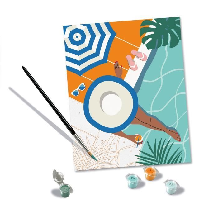 CreArt 24x30 cm Pool Time, Adult, Paint by Numbers, 25523, Ravensburger