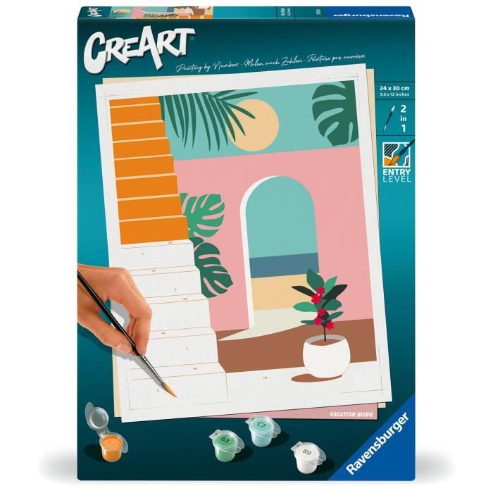 CreArt 24x30 cm Vacation Mode, Adult, Paint by Numbers, 25524, Ravensburger