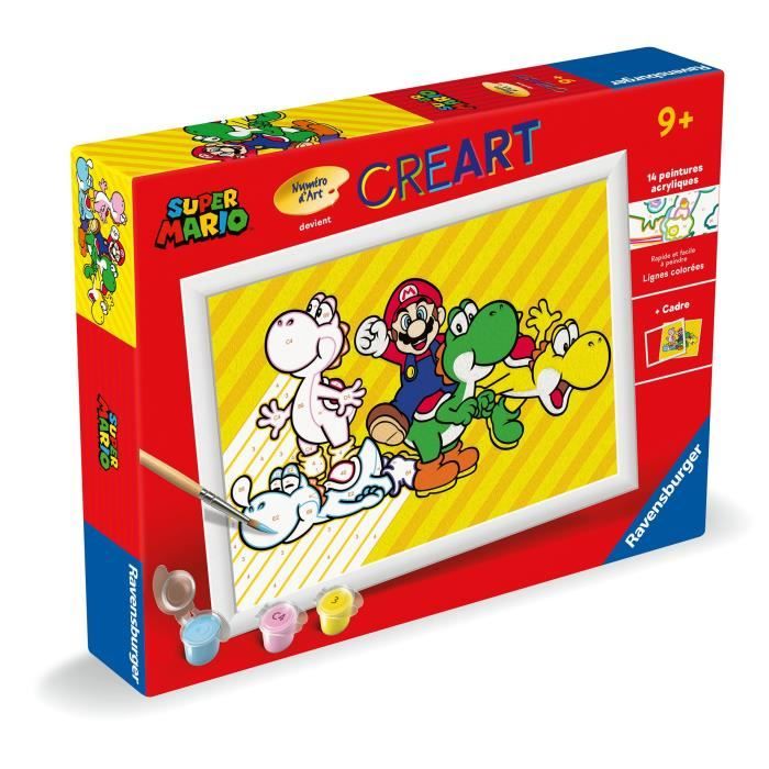 CreArt Kids 18x24cm Super Mario, Paint by Numbers Kit, Art Number, Ages 7+, 25529, Ravensburger