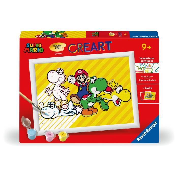 CreArt Kids 18x24cm Super Mario, Paint by Numbers Kit, Art Number, Ages 7+, 25529, Ravensburger