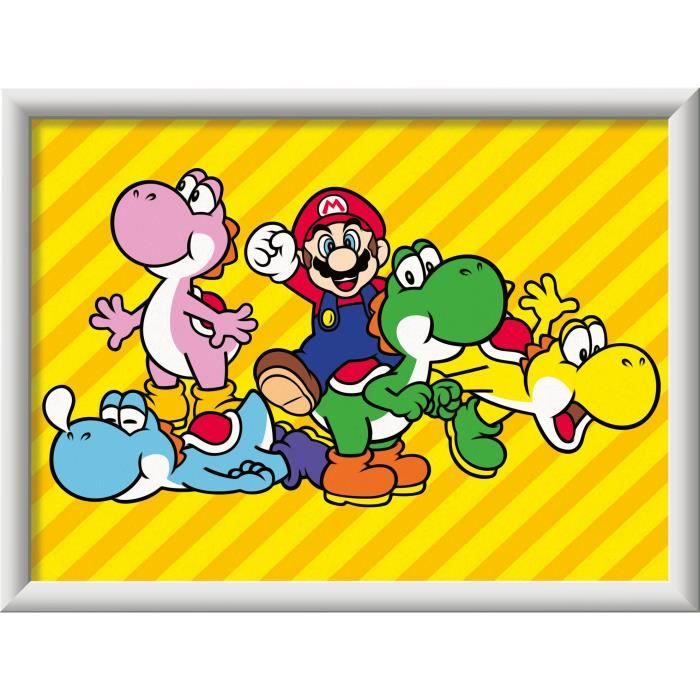 CreArt Kids 18x24cm Super Mario, Paint by Numbers Kit, Art Number, Ages 7+, 25529, Ravensburger