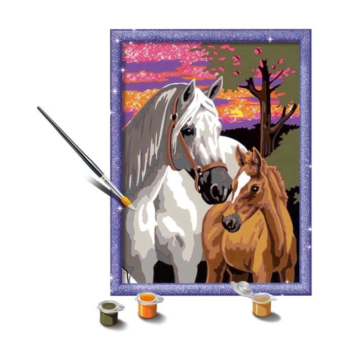 CreArt Kids 18x24cm Horses at Sunset, Paint by Numbers Kit, Ages 9+, 25809, Ravensburger