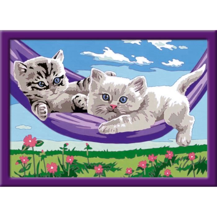 CreArt Kids 18x24cm Kittens in the Hammock, Paint by Numbers Kit, Ages 9+, 25828, Ravensburger