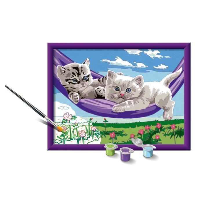 CreArt Kids 18x24cm Kittens in the Hammock, Paint by Numbers Kit, Ages 9+, 25828, Ravensburger