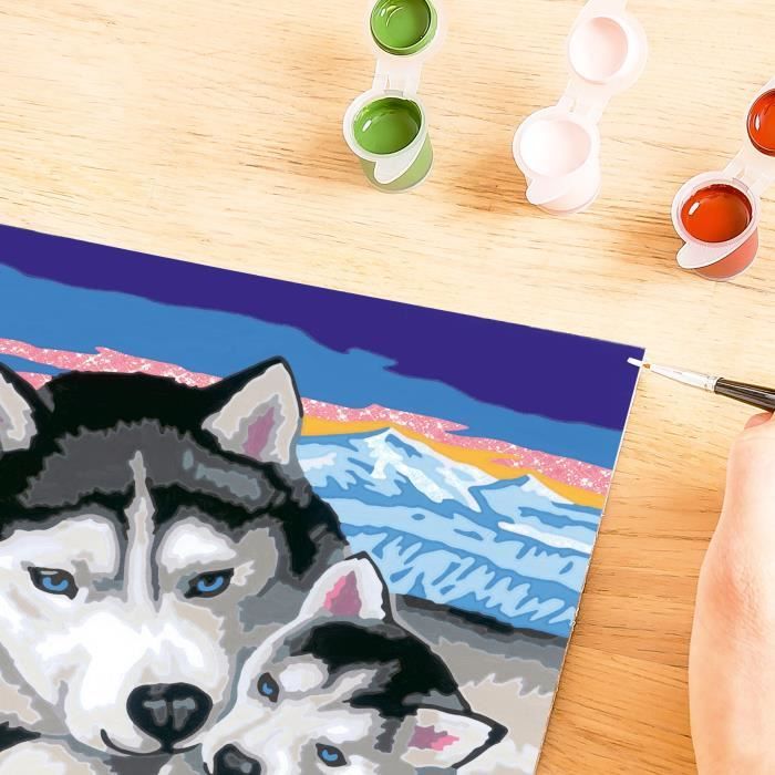 CreArt Kids 18x24cm Sweet Husky Kisses, Paint by Numbers Kit, Art Number, Ages 7+, 25829, Ravensburger