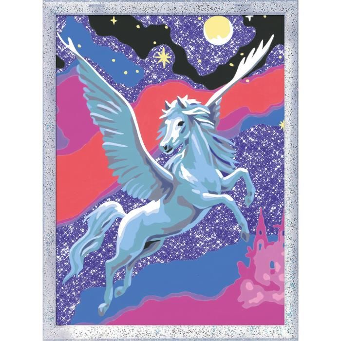 CreArt Kids 18x24cm Sparkling Pegasus, Paint by Numbers Kit, Art Numbers, Ages 7+, 25830, Ravensburger