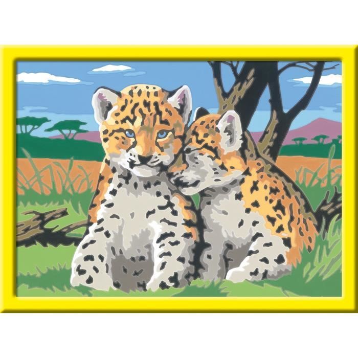 CreArt Kids 18x24cm Little Leopards, Paint by Numbers Kit, Ages 9+, 25832, Ravensburger