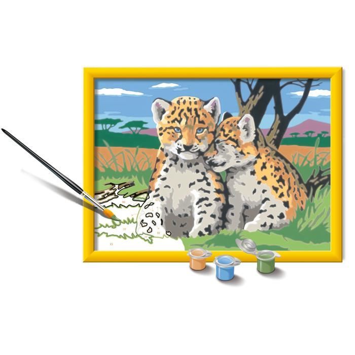 CreArt Kids 18x24cm Little Leopards, Paint by Numbers Kit, Ages 9+, 25832, Ravensburger