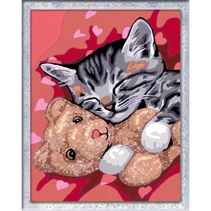 CreArt Kids 18x24cm Kitten and Teddy Bear, Paint by Numbers Kit, Ages 9+, 25838, Ravensburger