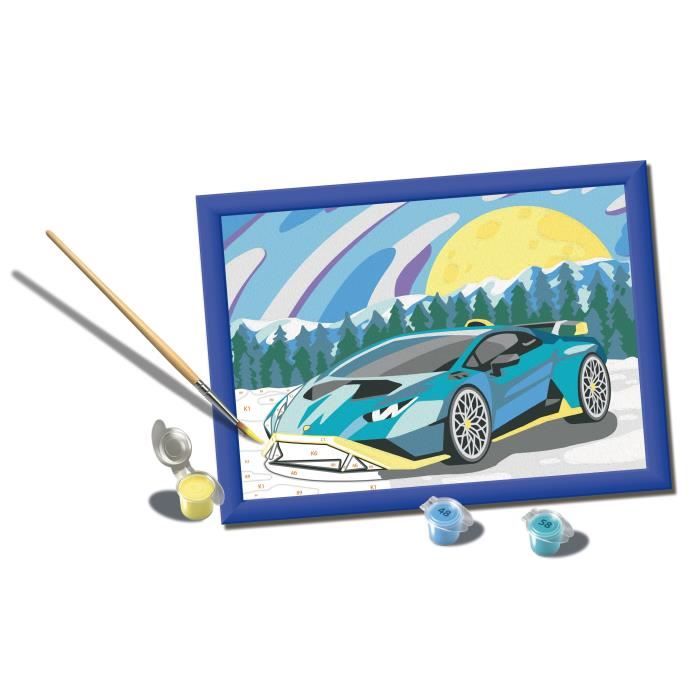 CreArt Kids 18x24cm Lamborghini, Paint by Numbers Kit, Art Number, Ages 7+, 25842, Ravensburger