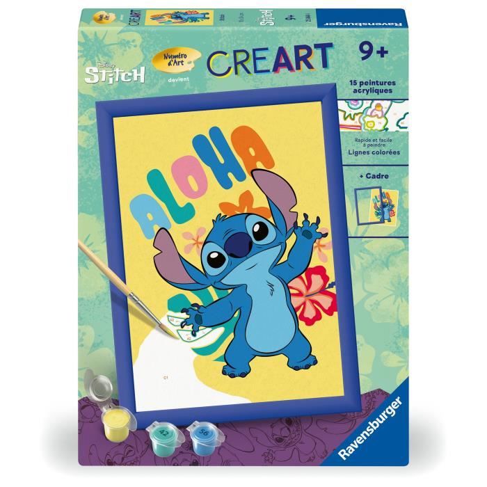 CreArt Kids 18x24cm Stitch, Paint by Numbers Kit, Ages 7+, 25844, Ravensburger