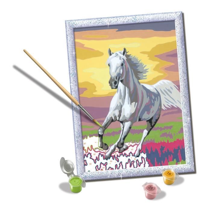 CreArt Kids 18x24cm Horse in the Meadow, Paint by Numbers Kit, Art Number, Ages 7+, 25845, Ravensburger