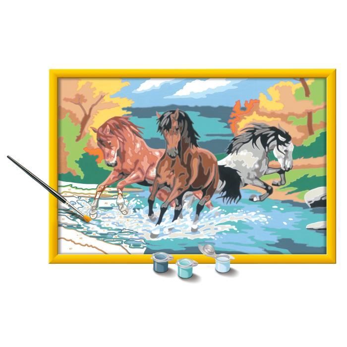 CreArt Kids 31x21cm Horse Herd, Paint by Numbers Kit, Art Number, Ages 9+, 25846, Ravensburger