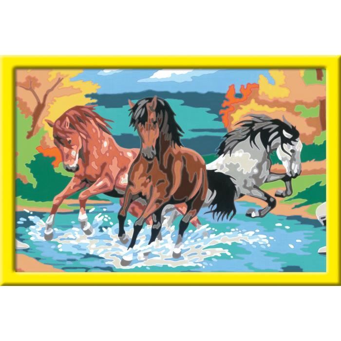 CreArt Kids 31x21cm Horse Herd, Paint by Numbers Kit, Art Number, Ages 9+, 25846, Ravensburger