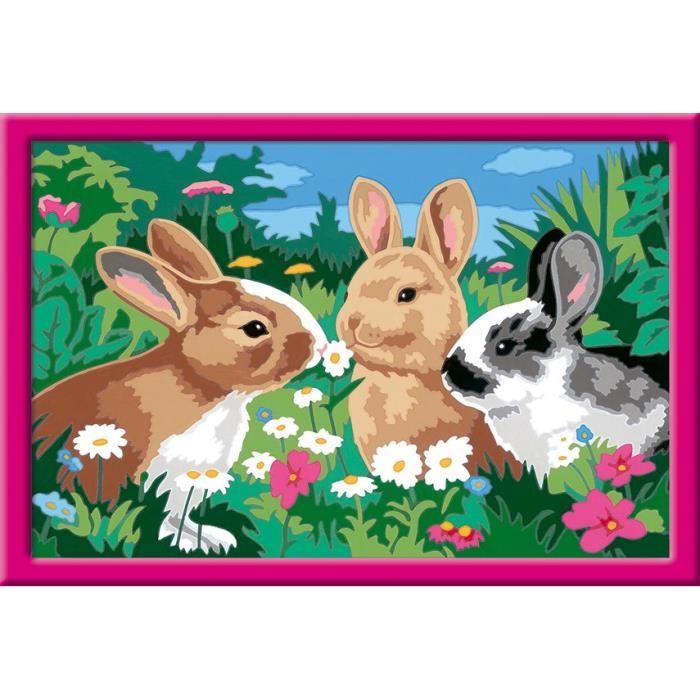 CreArt Kids 31x21cm Rabbits in the Meadow, Paint by Numbers Kit, Ages 9+, 25847, Ravensburger