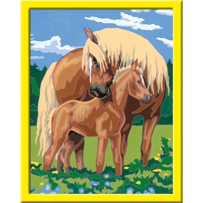 CreArt Kids 31x21cm Proud Horses, Paint by Numbers Kit, Art Number, Ages 7+, 25850, Ravensburger