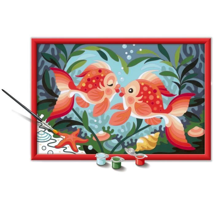 CreArt Kids 31x21cm Fish Kisses, Paint by Numbers Kit, Art Number, Ages 7+, 25853, Ravensburger