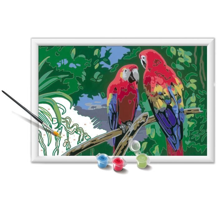 CreArt Kids 31x21cm Parrots, Paint by Numbers Kit, Ages 7+, 25854, Ravensburger
