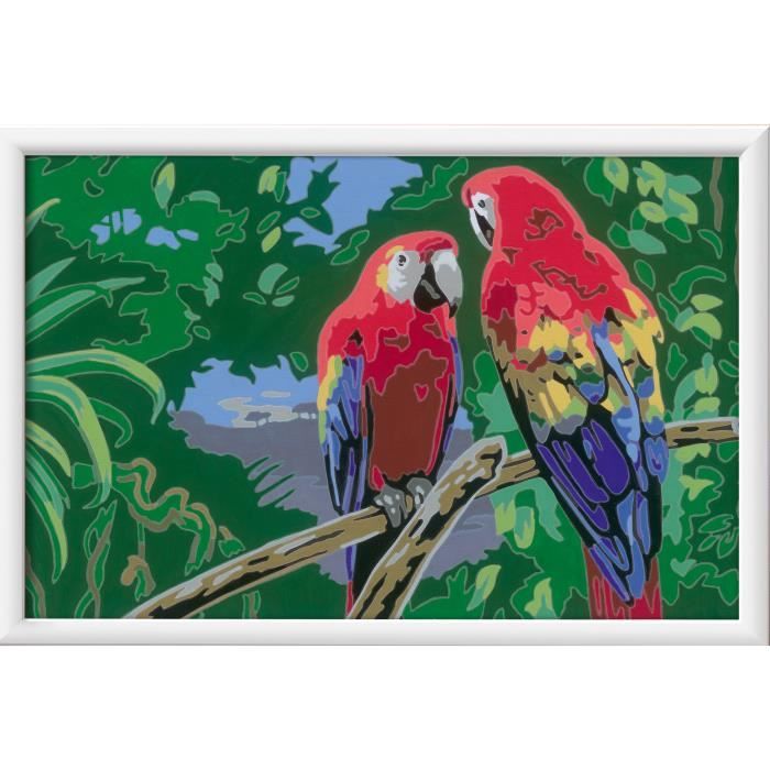 CreArt Kids 31x21cm Parrots, Paint by Numbers Kit, Ages 7+, 25854, Ravensburger
