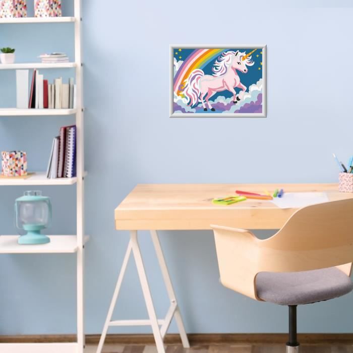 CreArt Kids 18x24cm Neon Unicorn, Paint by Numbers Kit, Ages 7+, 25904, Ravensburger