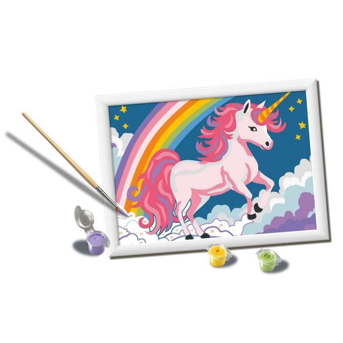 CreArt Kids 18x24cm Neon Unicorn, Paint by Numbers Kit, Ages 7+, 25904, Ravensburger