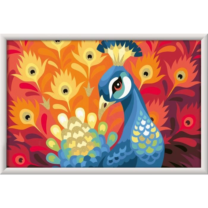 CreArt Kids 31x21cm Peacock, Paint by Numbers Kit, Ages 9+, 25907, Ravensburger