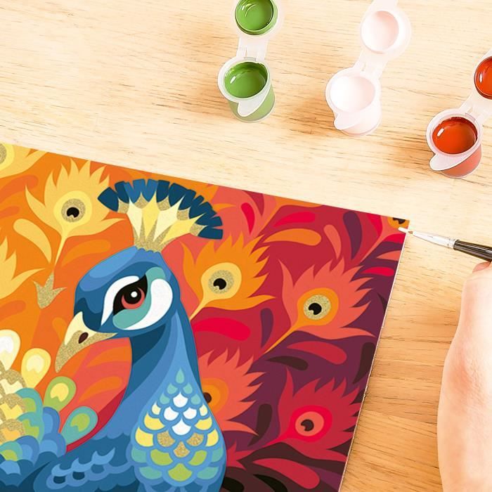 CreArt Kids 31x21cm Peacock, Paint by Numbers Kit, Ages 9+, 25907, Ravensburger