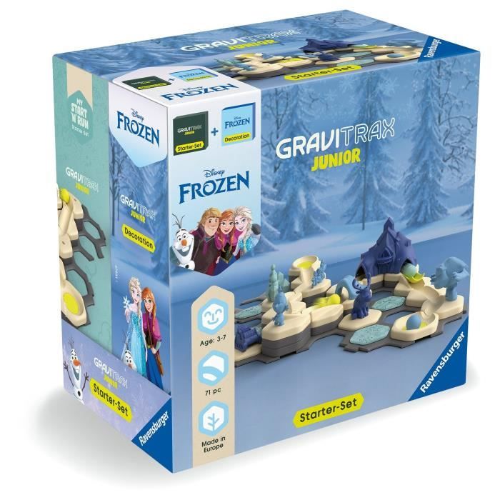 Ravensburger-Gravitrax Junior Starter Set Frozen-STEM Building Game-Marble Runs-71 Pieces-Ages 3 and Up-73385
