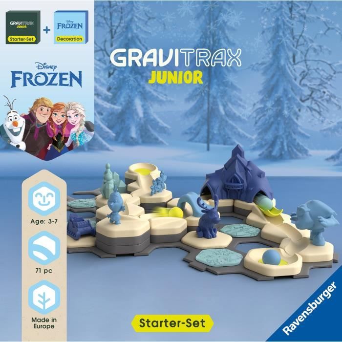 Ravensburger-Gravitrax Junior Starter Set Frozen-STEM Building Game-Marble Runs-71 Pieces-Ages 3 and Up-73385
