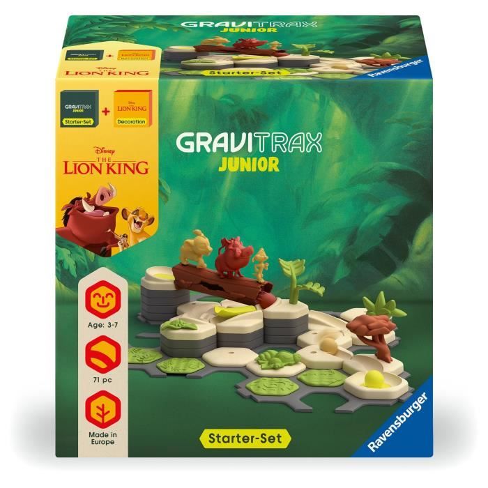 Gravitrax Junior Starter Set The Lion King, Marble Run, 71 Pieces, Ages 3 and Up, 73437, Ravensburger