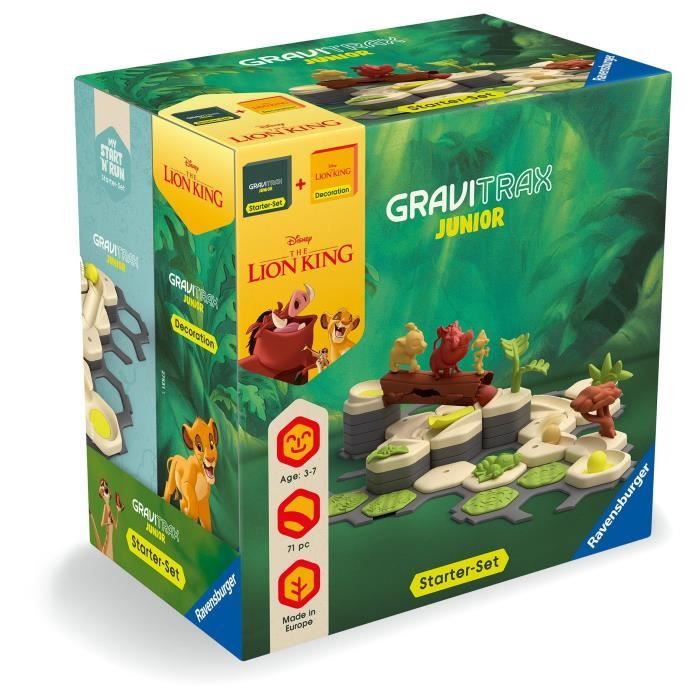 Gravitrax Junior Starter Set The Lion King, Marble Run, 71 Pieces, Ages 3 and Up, 73437, Ravensburger