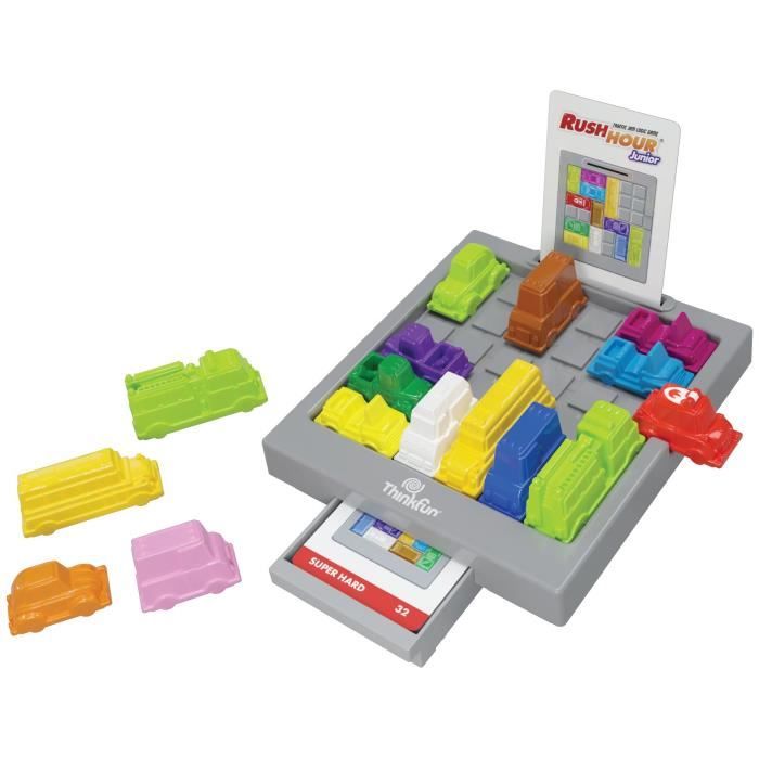 ThinkFun-Rush Hour Junior-Logic game-Puzzle-Traffic jam-40 challenges 4 levels-1 player or more from 5 years old-Ravensburger-76604