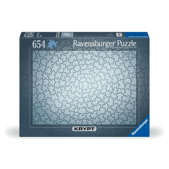 Puzzle 654 pieces Krypt Silver, Adults & children from 14 years old, Monochrome challenge, 12000071, Ravensburger