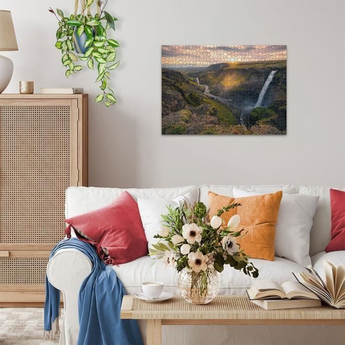 Ravensburger-Puzzle 1000p-Háifoss Waterfall, Iceland (Highlights)-Adults & Children-From 14 years old-Premium quality puzzle-12000110