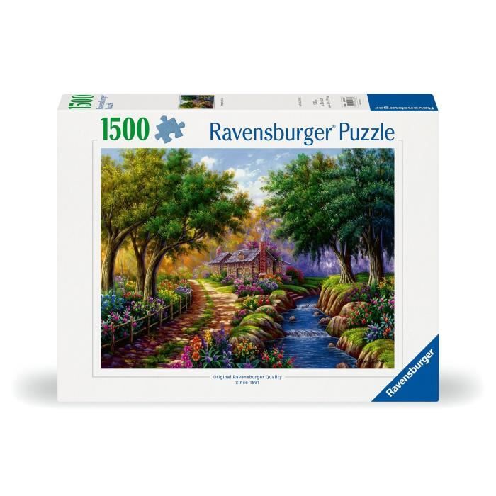 Ravensburger-Puzzle 1500p-Cottage by the river-Adults & children from 14 years-Premium quality puzzle 80x60cm-12000735