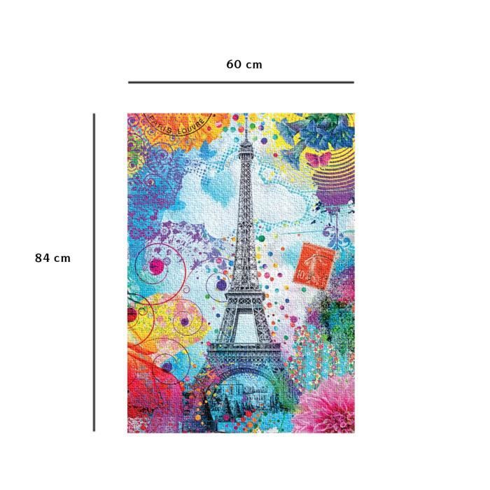 Nathan-Puzzle 1500 pieces-Multicolored Eiffel Tower/Lars Stewart-Adults and children from 14 years old-Premium quality puzzle-12000950