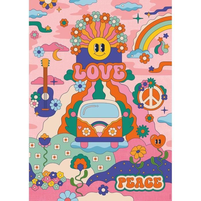 1000 Piece Hippie Style / Cha Cha Pop Puzzle, Ages 14, Premium Quality Puzzle, Artist Collection, 12001443, Nathan