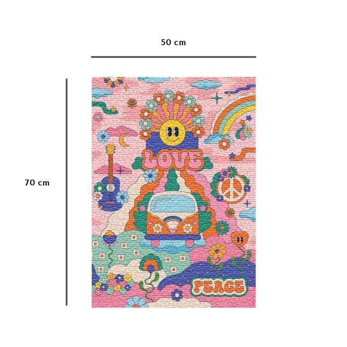 1000 Piece Hippie Style / Cha Cha Pop Puzzle, Ages 14, Premium Quality Puzzle, Artist Collection, 12001443, Nathan