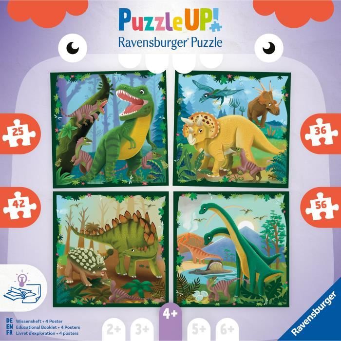 Children's Puzzle, Puzzle UP!, Dinosaurs, from 4 years old, 12004003, Ravensburger