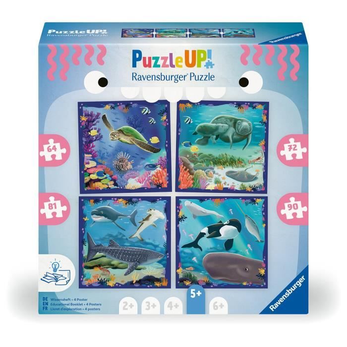 Children's Puzzle, UP! Puzzle, Sea Animals, Ages 5+, 12004004, Ravensburger