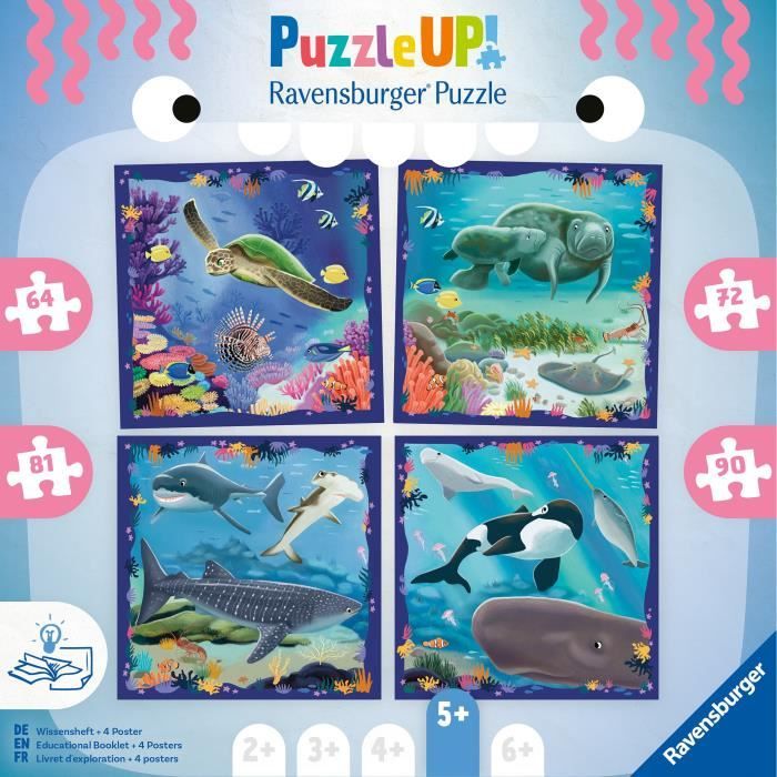 Children's Puzzle, UP! Puzzle, Sea Animals, Ages 5+, 12004004, Ravensburger
