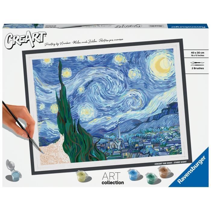 CreArt large format 30x40 cm Van Gogh, The Starry Night, From 14 years old, 23518, Ravensburger