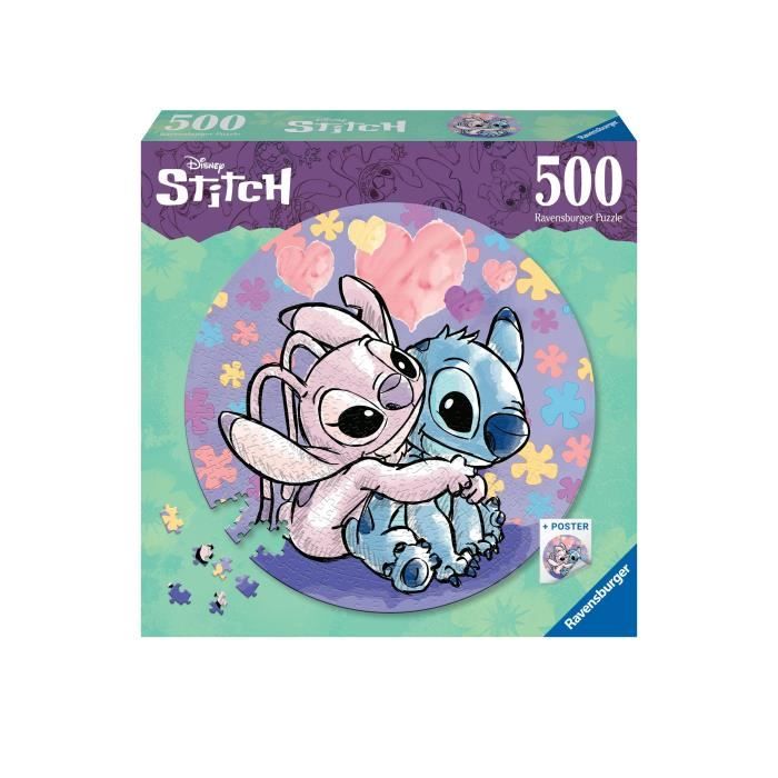 Round puzzle 500 pieces Stitch - 10 year olds - Ravensburger - Disney - 17581