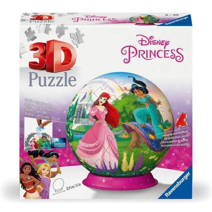 3D Ball Disney Princesses Puzzle - Ages 6 and up - Ravensburger - 11579