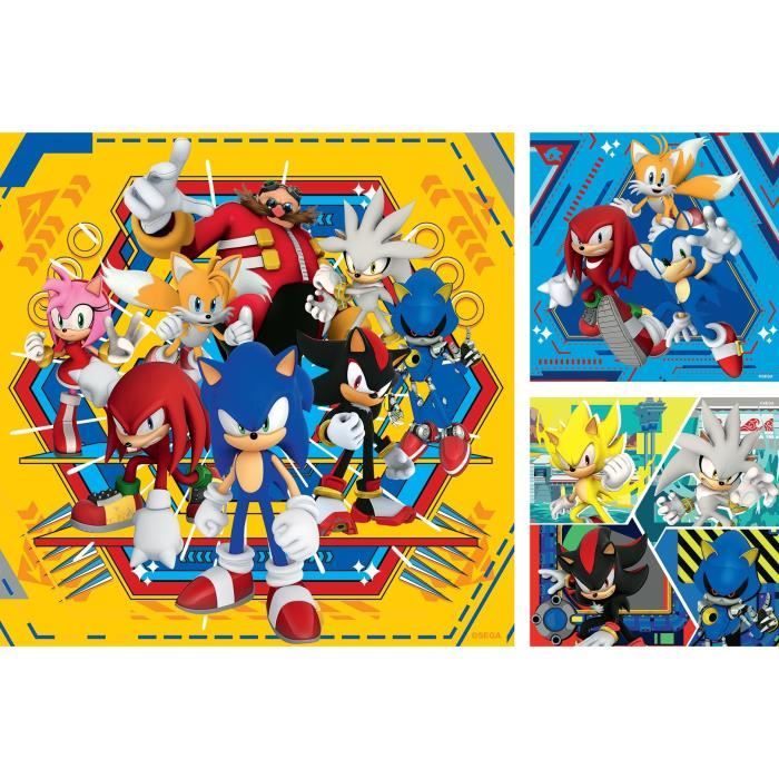 Ravensburger-Puzzles 3x49 pieces - The adventures of Sonic-4005555011330-From 5 years old