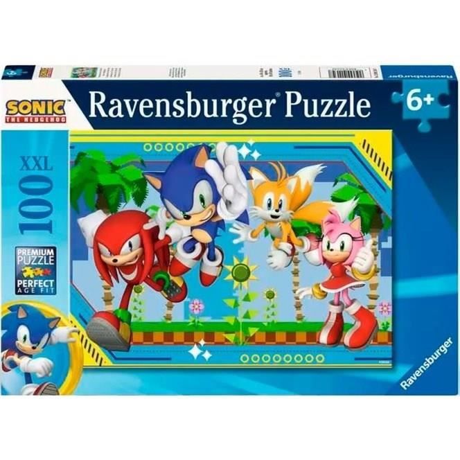 Puzzle 100 pieces XXL Sonic, Knuckles, Sonic, Tails and Amy / Sonic, From 6 years old, High quality puzzle, 12001134