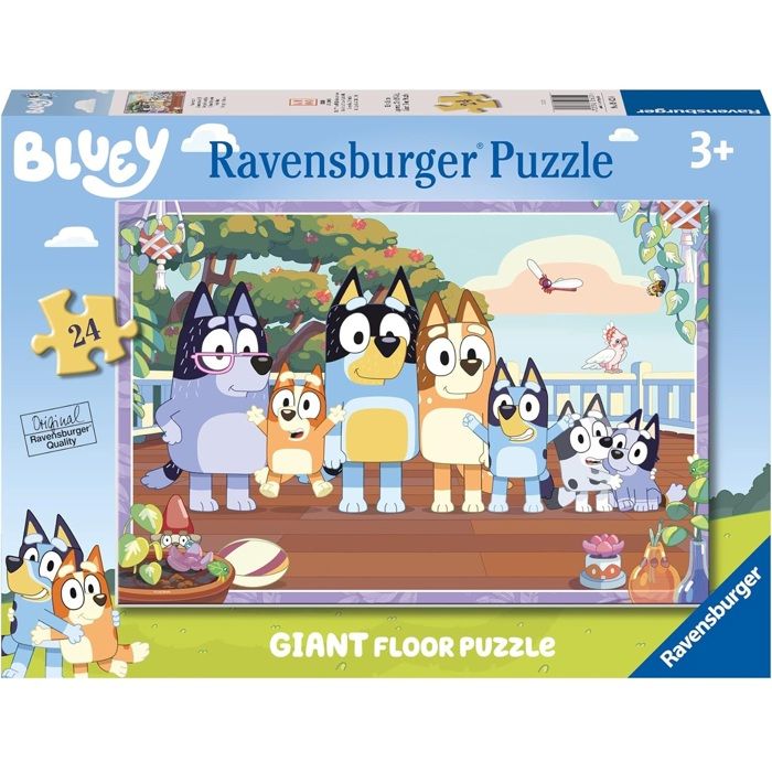 Giant 24-piece puzzle, Family time/Bluey, Ages 3 and up, Adventure, 05622, Ravensburger