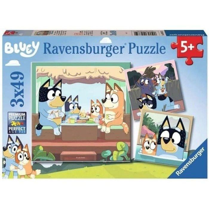 3x49 piece puzzle The adventures of Bluey! - 5 year olds - 3 posters included - Bluey - 05685 - Ravensburger