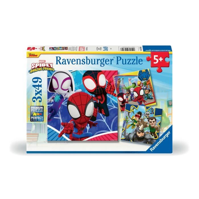 Ravensburger-SPIDERMAN-Puzzles 3x49 pieces - Spidey, the web shooter-4005556057306-From 5 years old